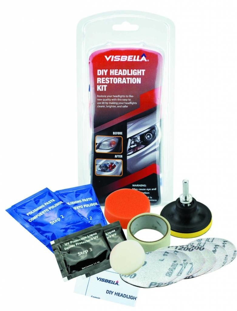 Ensemble complet de polissage de phares TM dans un blister.