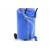 Système de collecte d'huile TM avec bac en acier bleu.