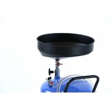 Système de collecte d'huile TM avec bac en acier bleu.