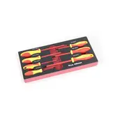 TM Ensemble de 7 tournevis isolés VDE avec plateau en mousse à l'aspect carbone