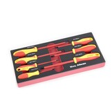 TM Ensemble de 7 tournevis isolés VDE avec plateau en mousse à l'aspect carbone