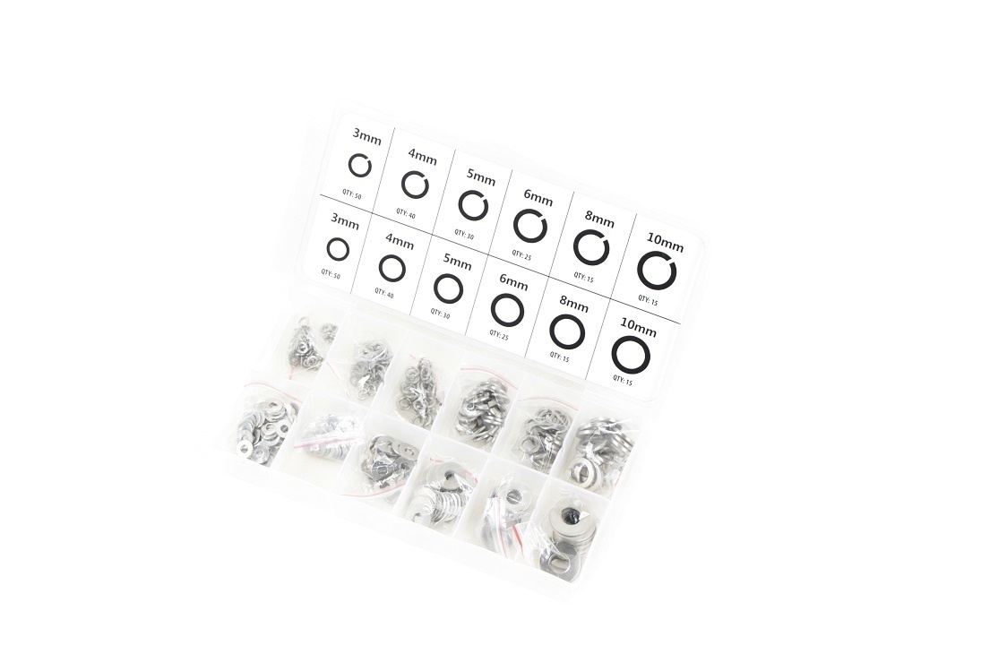 Assortiment de 350 rondelles plates et rondelles Grower en acier inoxydable TM