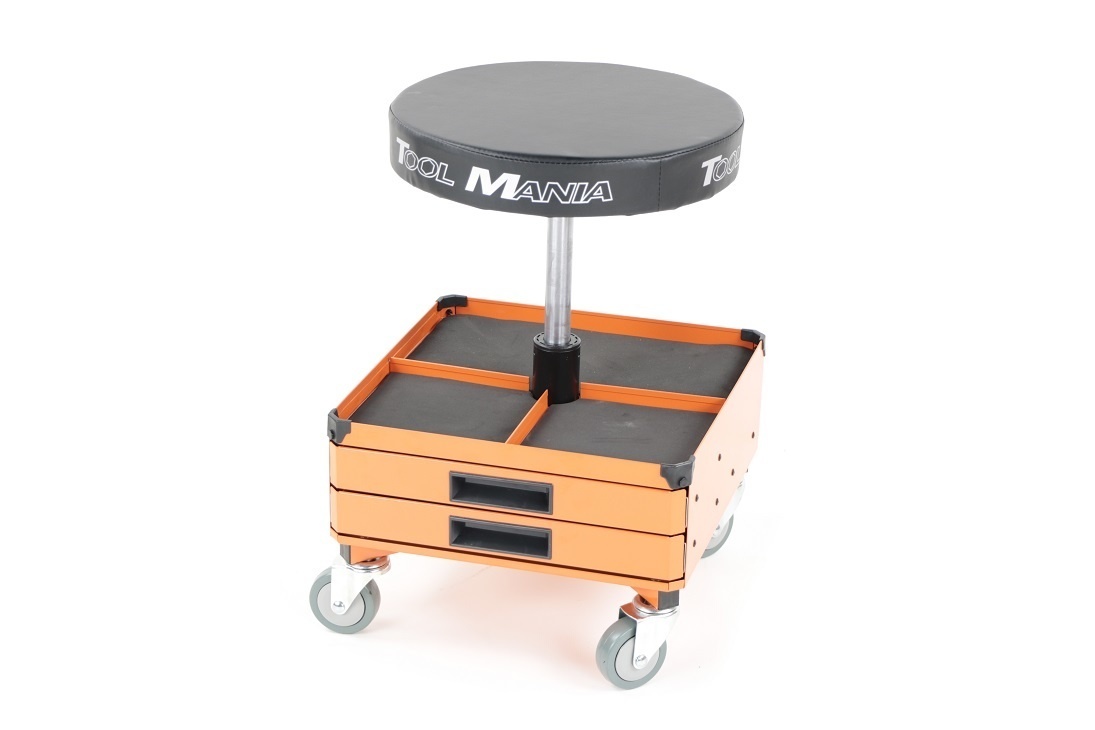 Tabouret d'atelier roulant TM avec 3 tiroirs à outils