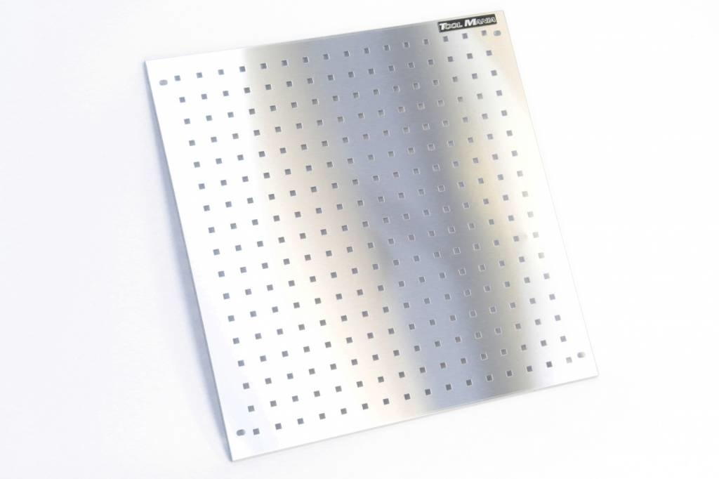 Planche à outils en acier inoxydable de 68 x 67 cm.