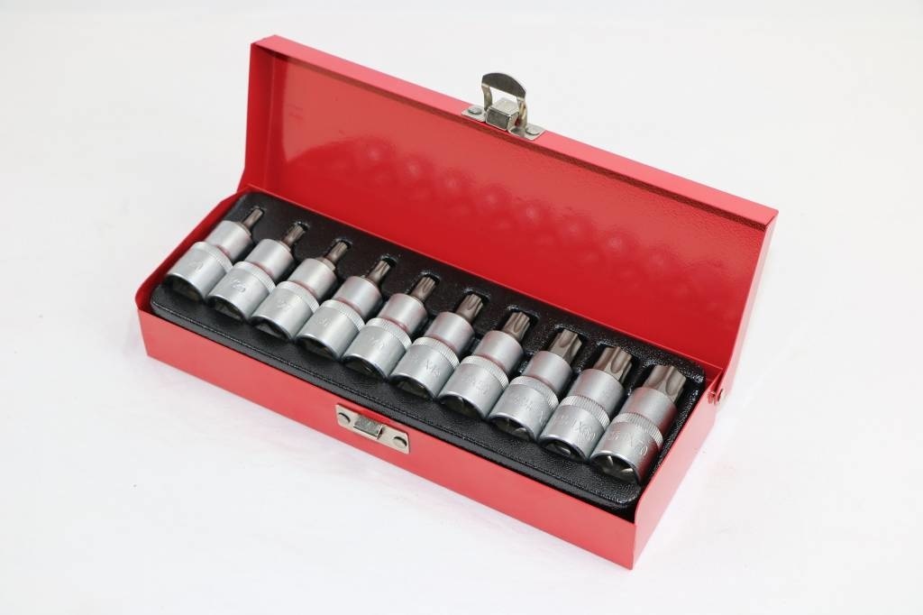 Ensemble de 10 douilles TORX professionnelles de 1/2 pouce.