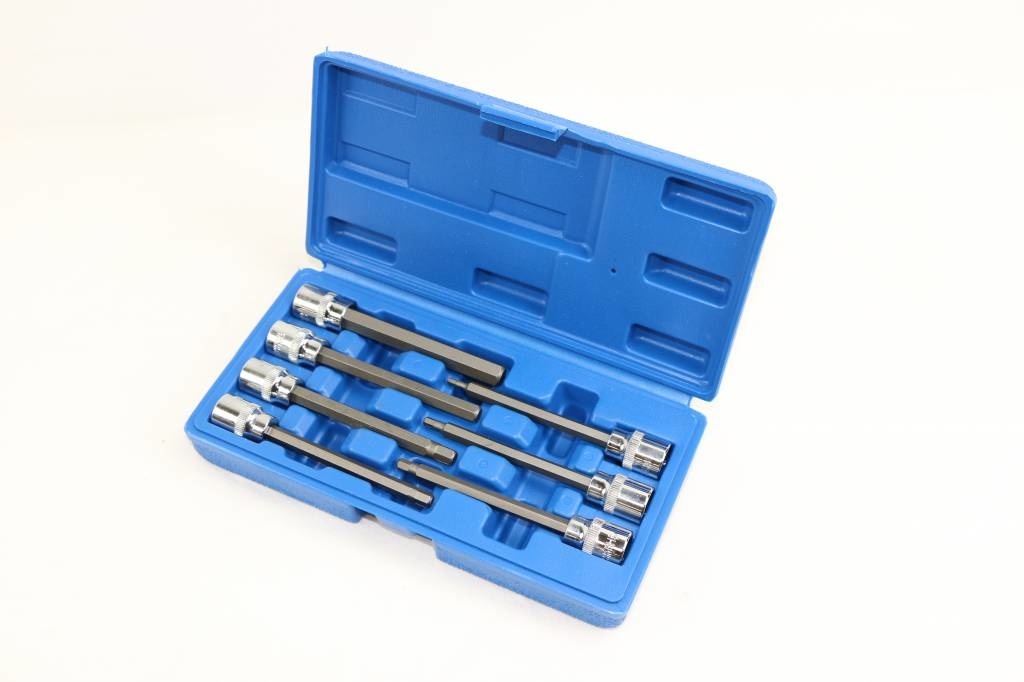 Ensemble de 7 douilles hexagonales longues professionnelles TM de 3/8", de 3 à 10 mm.