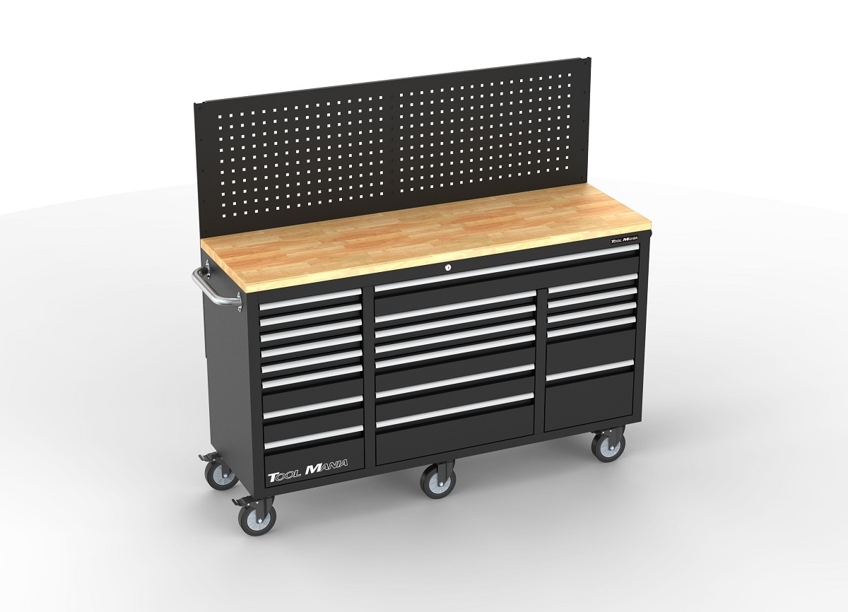 Chariot à outils à 20 tiroirs TM / Établi avec panneau arrière