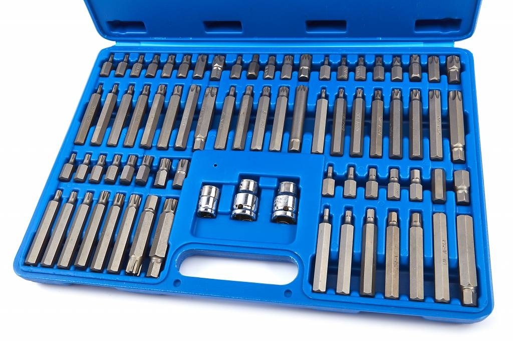 Set de douilles et embouts Allen, Torx, Spline et Ribe 75 pièces