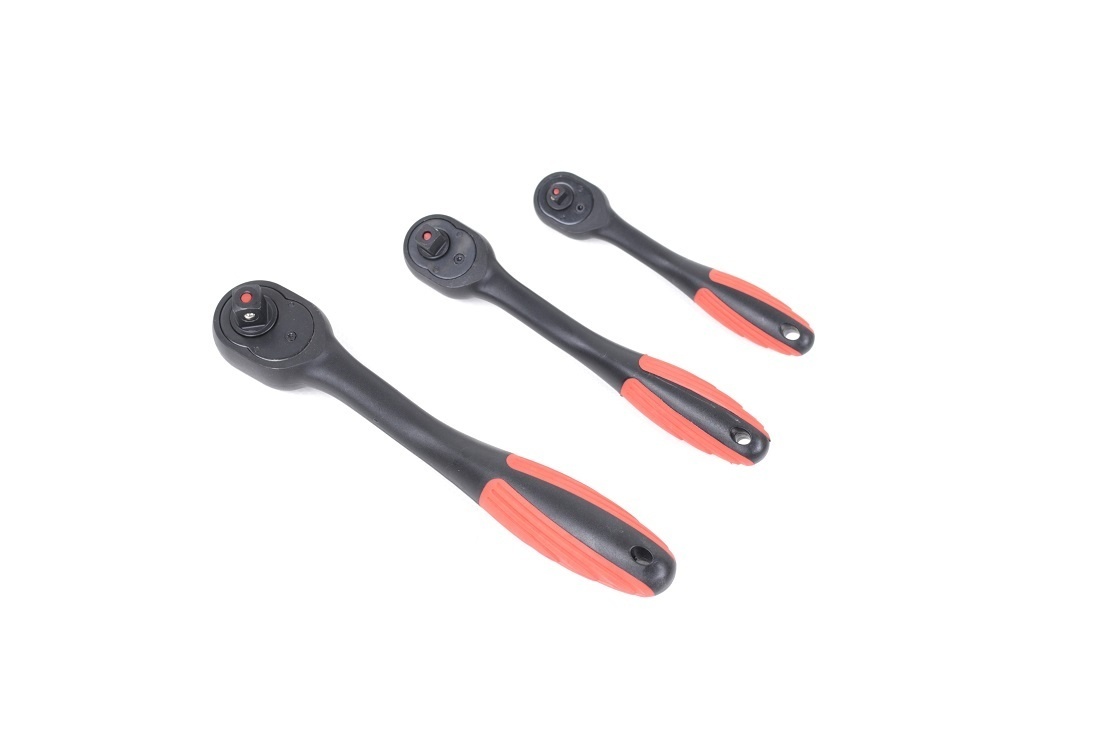 TM Clé à cliquet professionnelle Premium 3/8" de TM avec 72 dents, en rouge et noir