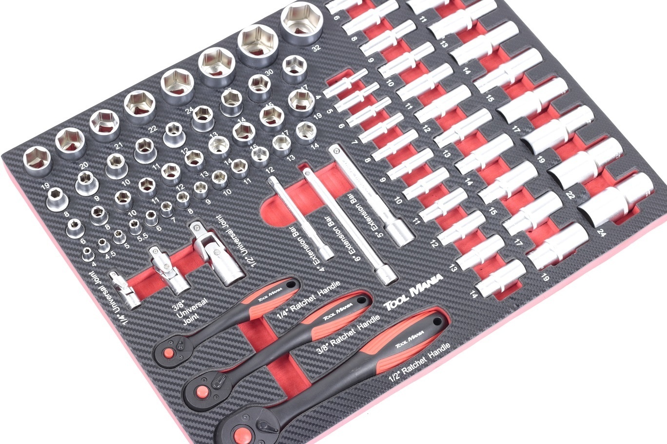 Ensemble d'outils premium TM avec insert au look carbone, modèle 1