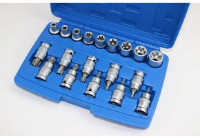 Ensemble de 19 douilles Torx internes et externes de 1/2 pouce de TM.