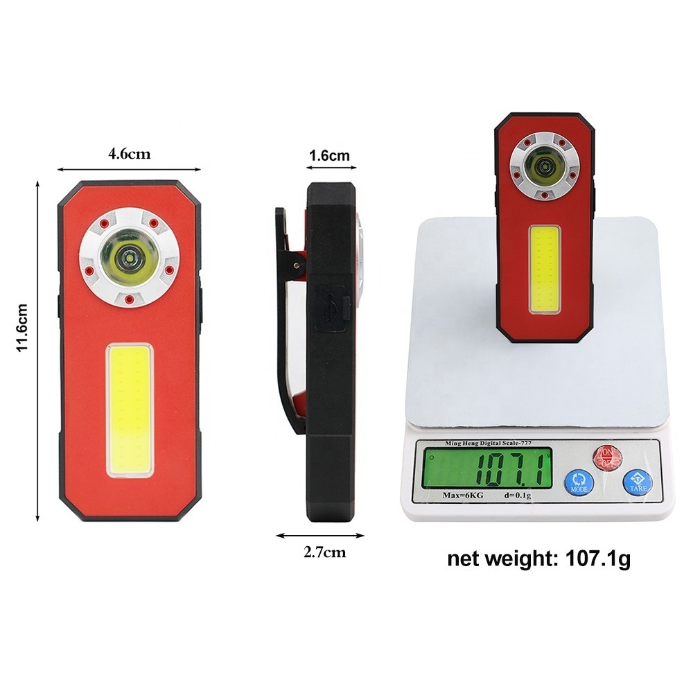 Lampe de poche / Lampe de travail à LED étroite rechargeable TM avec batterie externe