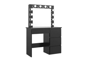 Coiffeuse avec Miroir LED à Luminosité 95x43x149 cm noir