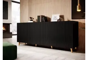 Tabar et Co Buffet sans poignées 200x40x80 cm Noir