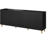 Tabar et Co Buffet sans poignées 200x40x80 cm Noir