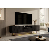 Meuble TV Design moderne avec cadre noir 190 x 36,8 x 51,4 cm
