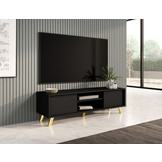 Meuble TV Design moderne avec pieds noirs 140 cm
