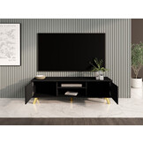 Meuble TV Design moderne avec pieds noirs 140 cm