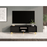 Meuble TV Design moderne avec pieds noirs 140 cm