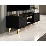 Meuble TV Design moderne avec pieds noirs 140 cm