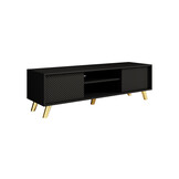 Meuble TV Design moderne avec pieds noirs 140 cm