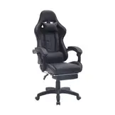 Fauteuil Gaming Ergonomique, Dossier Réglable, Support Lombaire Et Appui-tête - Noir