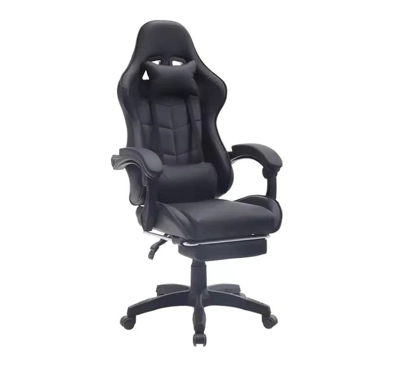 Fauteuil Gaming Ergonomique, Dossier Réglable, Support Lombaire Et Appui-tête - Noir