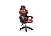 Chaise De Gaming  Noire Et Rouge, Fauteuil de bureau gamer, Avec Coussin Lombaire,hauteur Réglable
