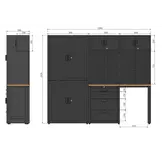 Système d'atelier TM Premium, 8 pièces, noir mat