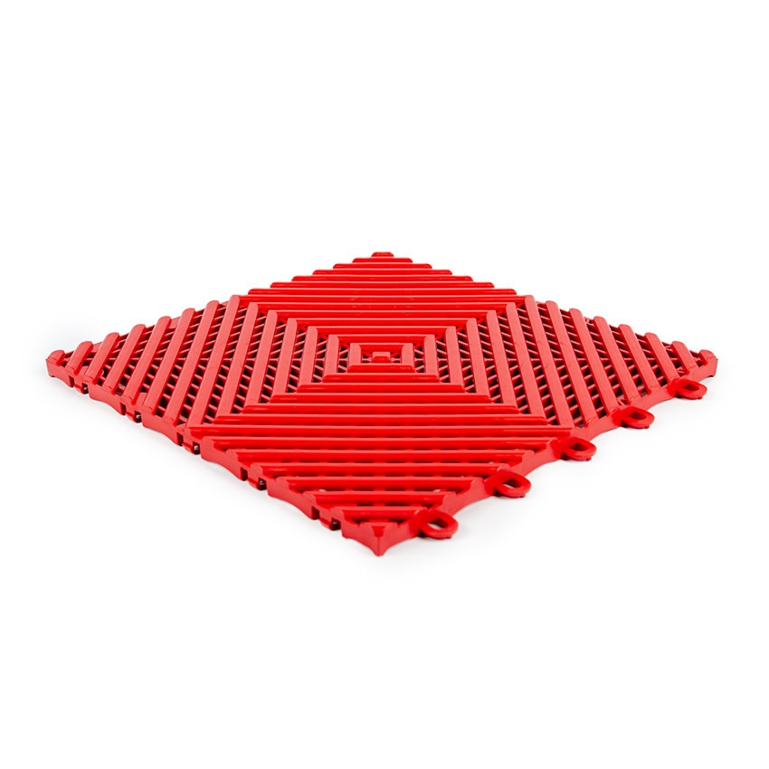 TM Dalle de garage, dalle de detailing, dalle clipsable dure rouge 400x400x18 mm
