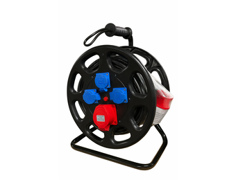TM Dévidoir professionnel 25 mètres 230/400 volts, câble d’alimentation 5x2,5 mm²