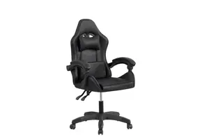 Fauteuil Gaming Ergonomique, Dossier Réglable, Support Lombaire Et Appui-tête - Noir