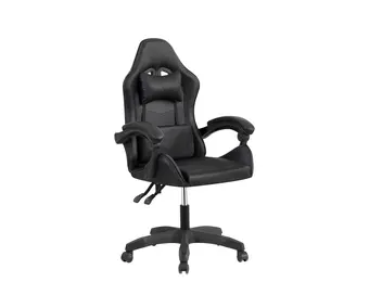 Fauteuil Gaming Ergonomique, Dossier Réglable, Support Lombaire Et Appui-tête - Noir