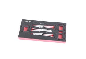 TM Set de pinces 3 pièces, pince à bec effilé, set de pinces avec insert en mousse effet carbone