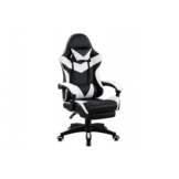 Chaise de bureau ergonomique TM, chaise gaming, noir/blanc, réglable