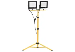 TM Projecteur de chantier professionnel double LED 2 x 150 Watt – 2 x 15 000 lumens avec trépied