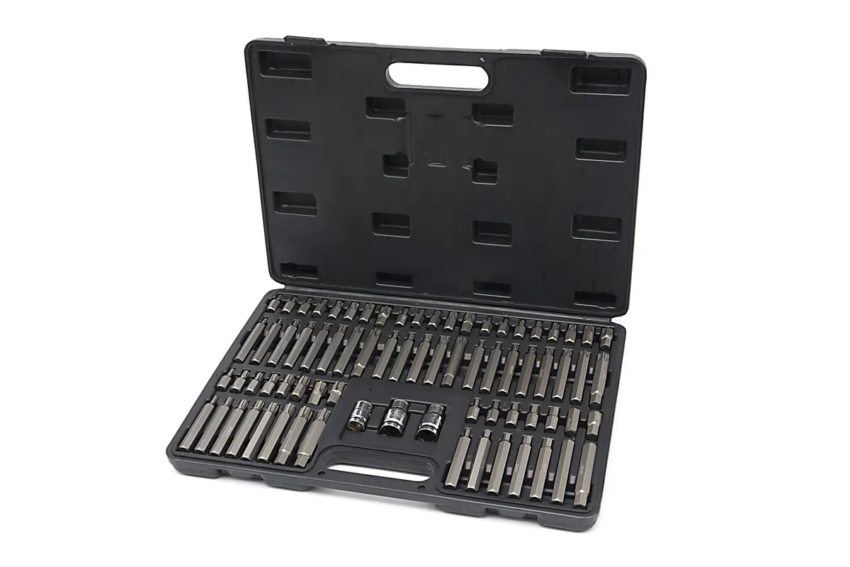 Set de douilles et embouts Allen, Torx, Spline et Ribe 75 pièces