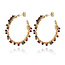 Gas Bijoux Orphee Hoop Earrings Gold Khaki tie & die