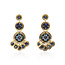 Gas Bijoux Sequin triple rows Ohrringe gold blue