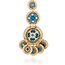 Gas Bijoux Sequin triple rows Ohrringe gold turquoise