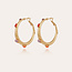 Gas Bijoux créoles Miza cabochons petit modèle gold multi-colour