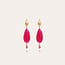 Gas Bijoux Serti Goutte earrings small size gold fuchsia