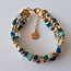 Gas Bijoux Cielo Serti Triple bracelet gold blue