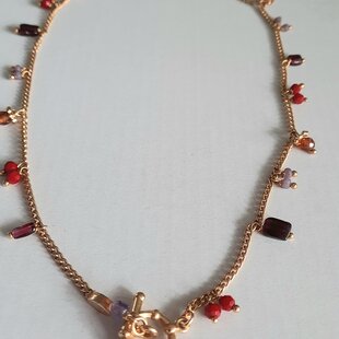 Tangerine Serti Necklace Gold Raspberry