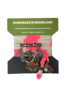  Ohm Groot Wit-Neon Roze - Zilver