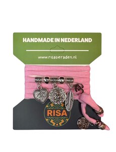 Zittende Boeddha Zacht Roze - Zilver