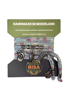  Bull Turquoise met bloem - Zilver