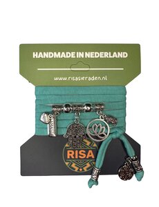  Hamsahand turquoise - zilver