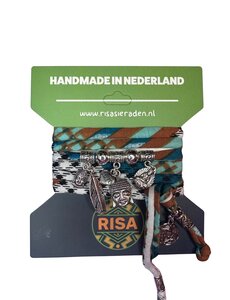 Boeddha Love wit-zwart-bruin-turquoise - Zilver