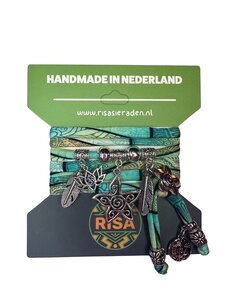  Flower Turquoise multi - Zilver